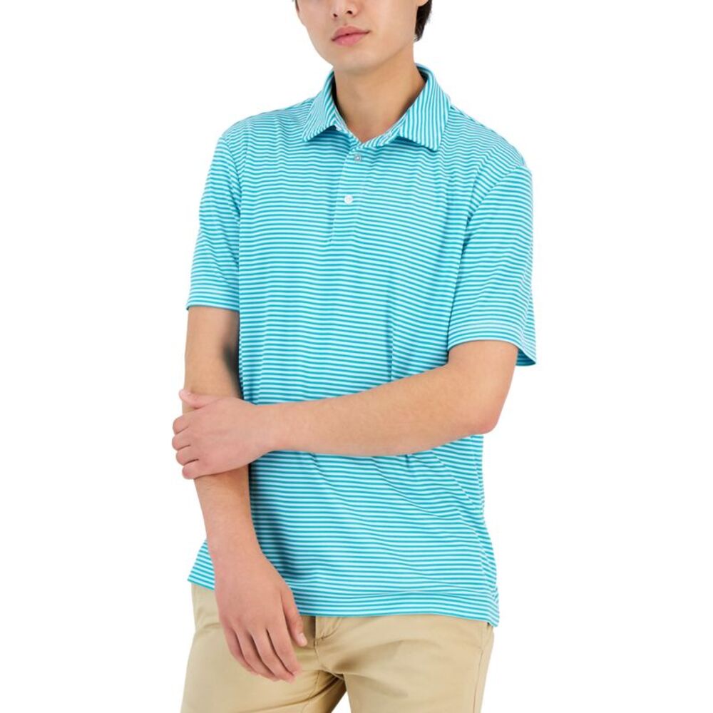 Club Room Mens Mini Striped Tech Polo